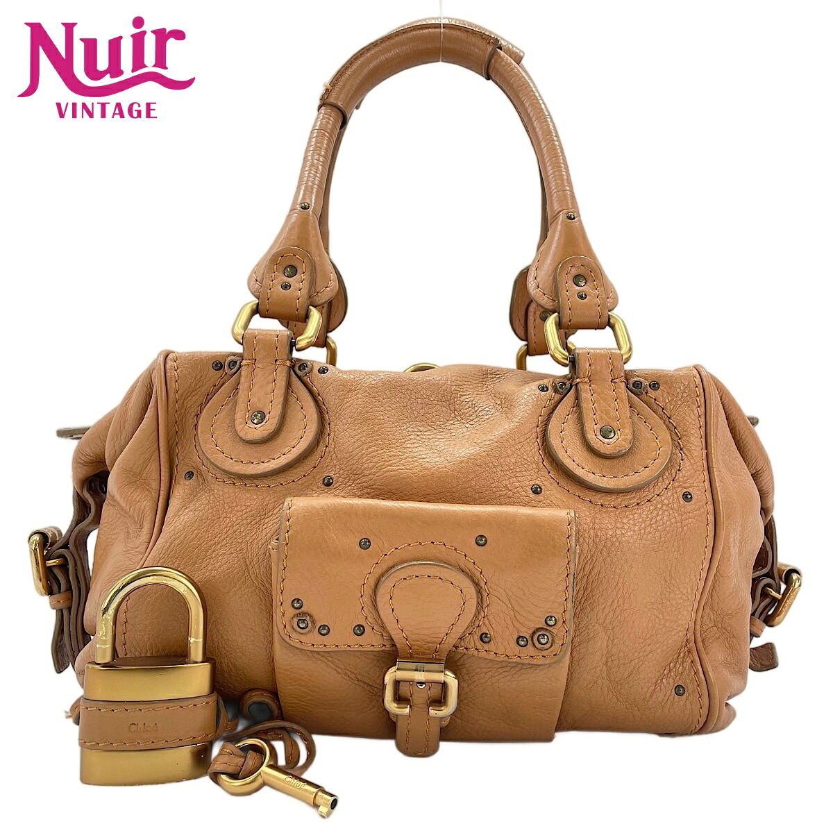 クロエ Chloe レザー パディントン ショルダーバッグ ベージュ WS30276 【中古】｜NUIR VINTAGE 店