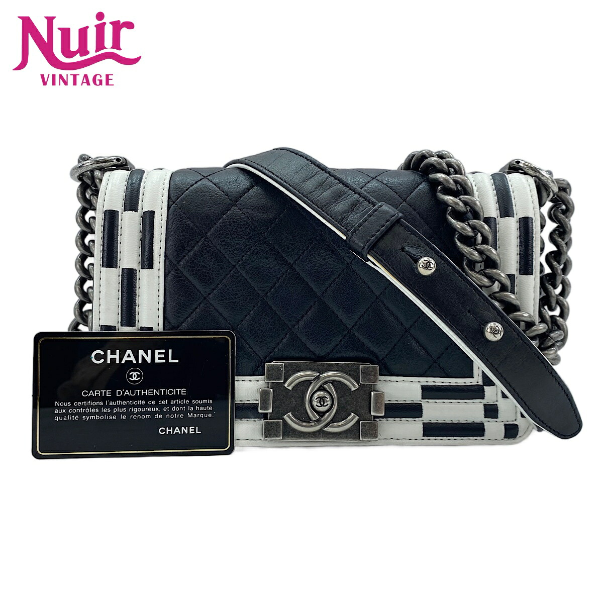 【ポイント最大47.5倍 全商品10%OFF! 7/26 01:59まで】シャネルCHANELラムスキン ボーイシャネル スモールショルダーバッグブラックWS30363【中古】｜NUIR VINTAGE 店