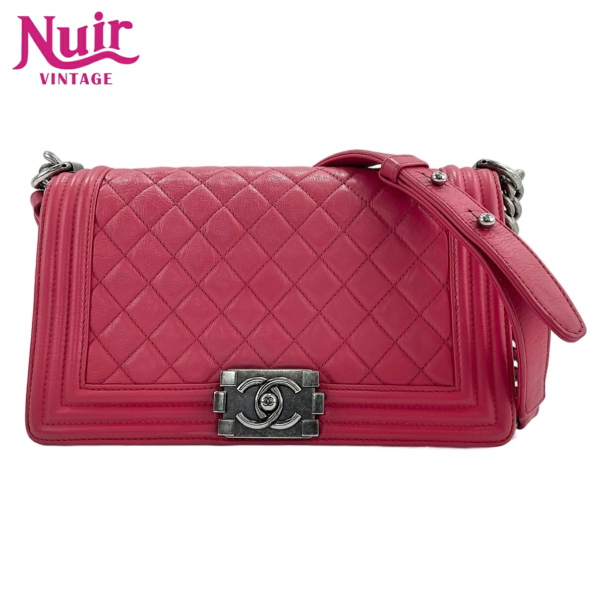 シャネル CHANEL カーフスキン ボーイシャネル ミディアム ショルダーバッグ ピンク WS30734 【中古】|NUIR VINTAGE 店