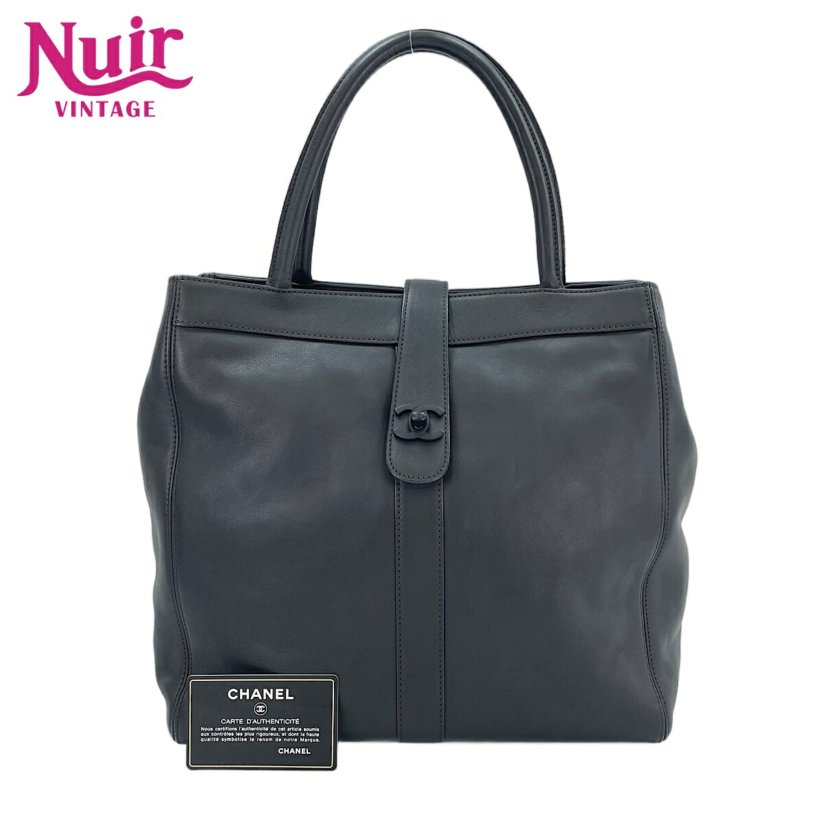 【ポイント最大47.5倍 全商品10%OFF! 7/26 01:59まで】シャネルCHANELラムスキントートバッグブラックWS30243【中古】｜NUIR VINTAGE 店