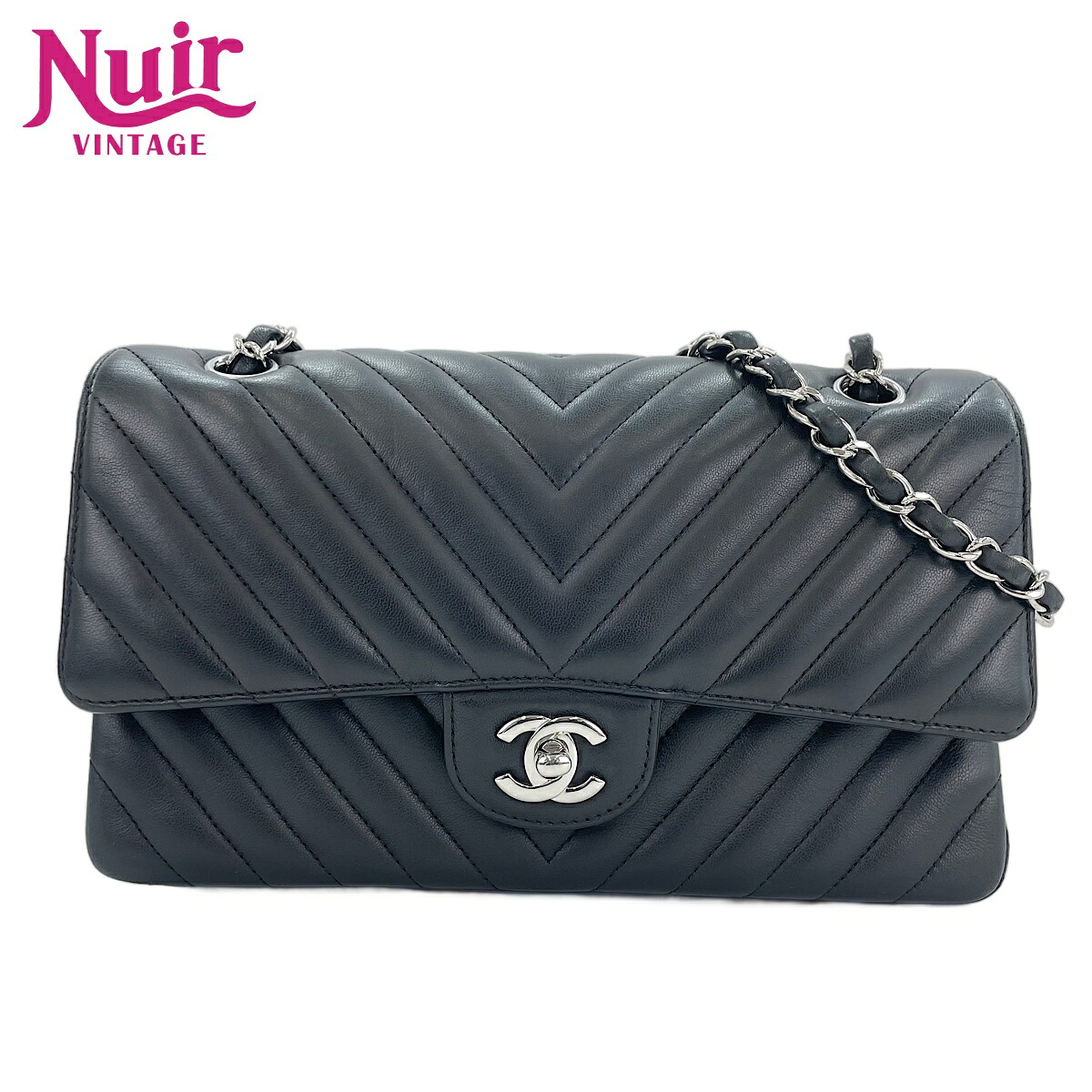 【ポイント最大47.5倍 全商品10%OFF! 7/26 01:59まで】シャネルCHANELダブルフラップショルダーバッグブラックWS30241【中古】｜NUIR VINTAGE 店