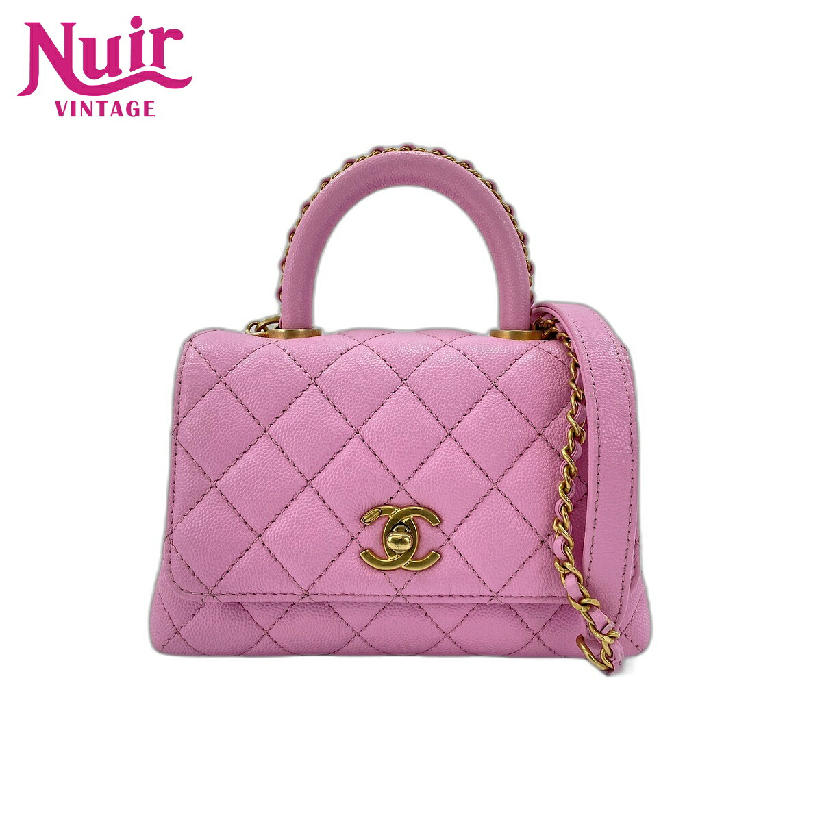 【ポイント最大47.5倍 全商品10%OFF! 7/26 01:59まで】シャネルCHANELココハンドル マトラッセハンドバッグピンクWS33010【中古】｜NUIR VINTAGE 店