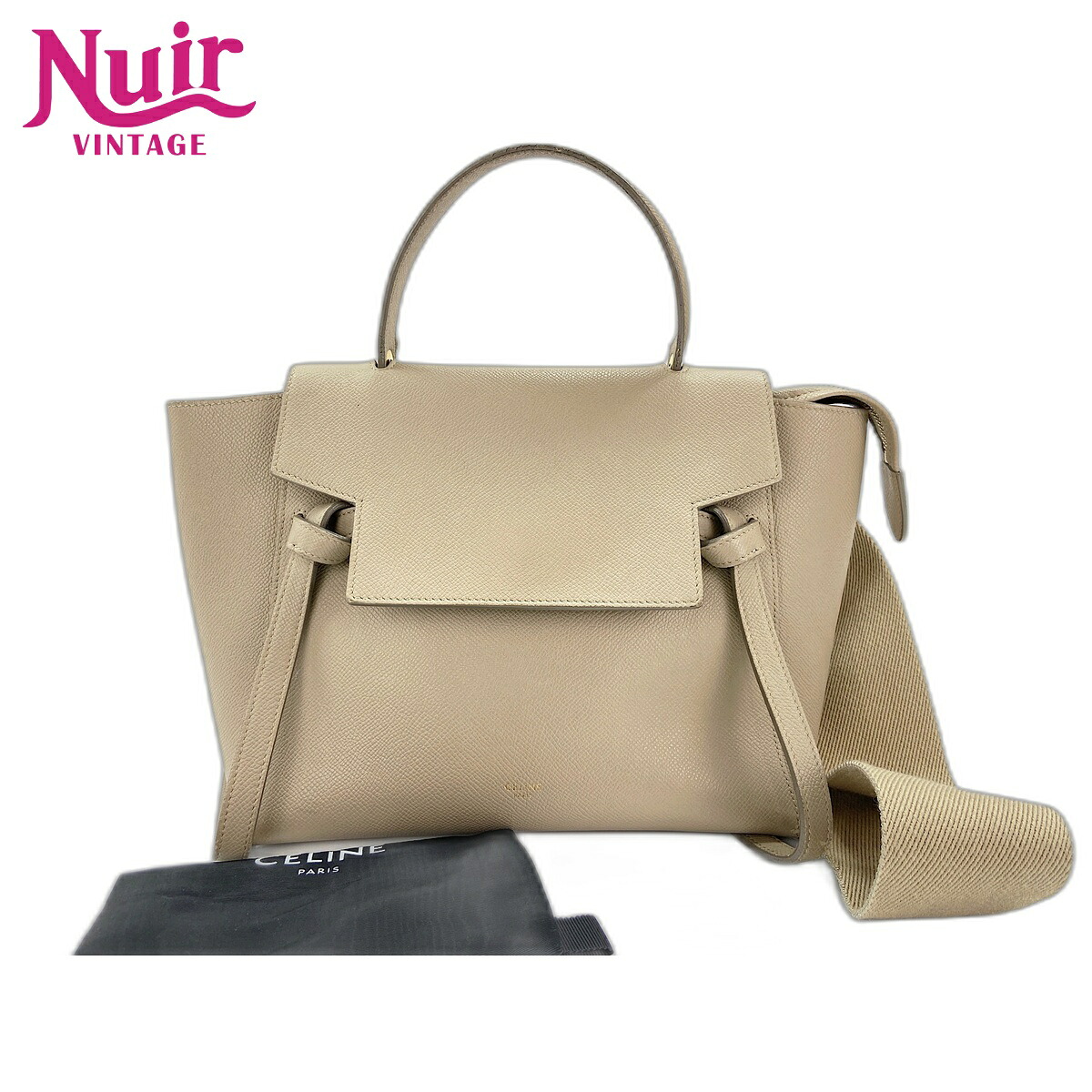 セリーヌ CELINE ベルトバッグ ハンドバッグ レザー ベージュ WS33408 【中古】｜NUIR VINTAGE 店