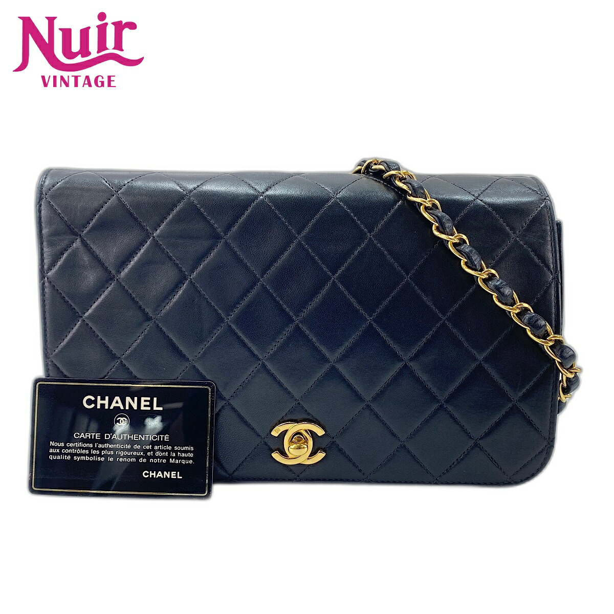 シャネル CHANEL マトラッセ ショルダーバッグ ラムスキン ブラック WS32845 【中古】｜NUIR VINTAGE 店