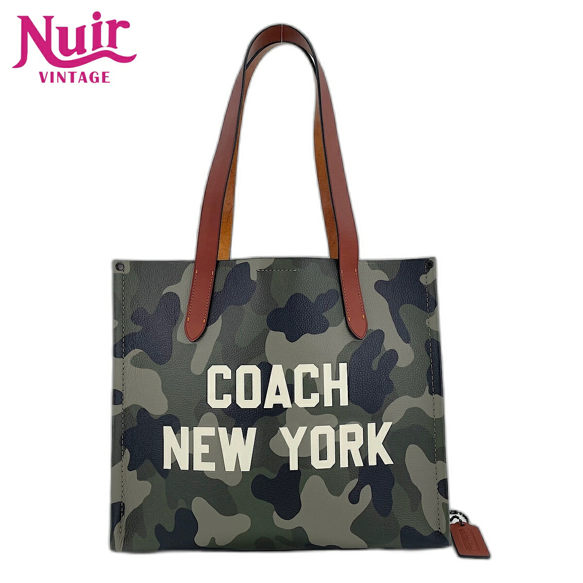 【ポイント最大47.5倍 全商品10%OFF! 7/26 01:59まで】コーチCOACHリレートートバッグ34・カモプリント アンド コーチグラフィック 34 カモフラージュトートバッグレザーグリーンWS30919【中古】|NUIR VINTAGE 店