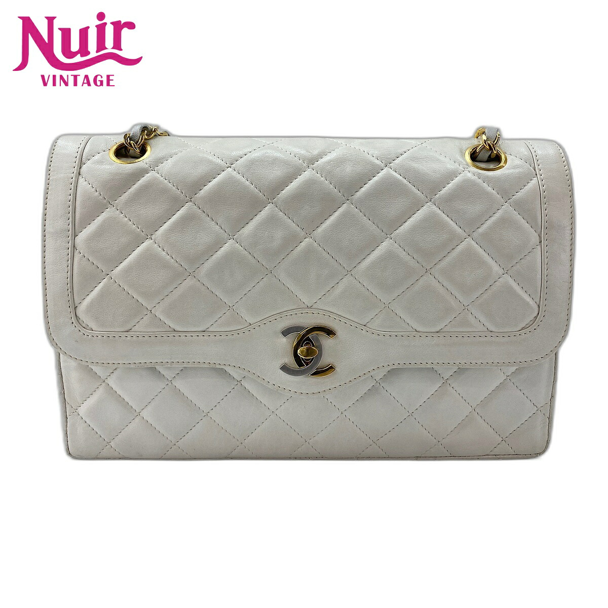 【ポイント最大47.5倍 全商品10%OFF! 7/26 01:59まで】シャネルCHANELラムスキン マトラッセ25ショルダーバッグホワイトWS31717【中古】|NUIR VINTAGE 店