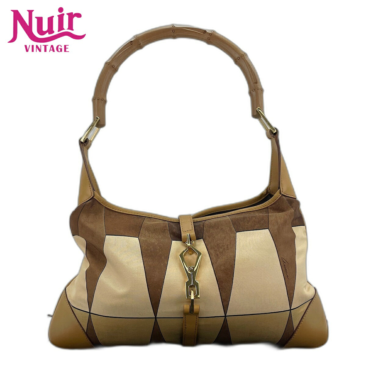 【ポイント最大47.5倍 全商品10%OFF! 7/26 01:59まで】グッチGUCCIジャッキー バンブーショルダーバッグナイロンベージュWS32512【中古】｜NUIR VINTAGE 店
