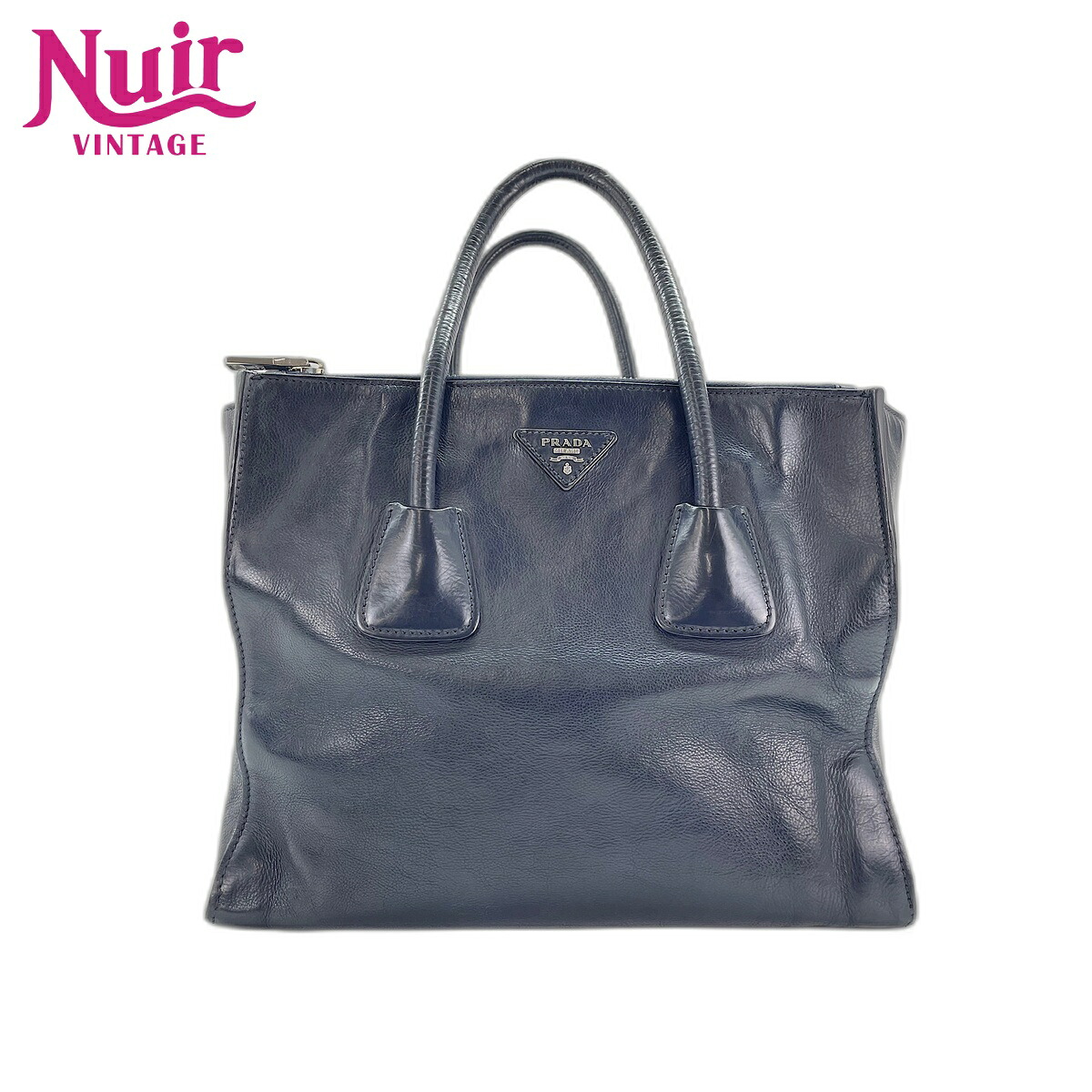 プラダ PRADA ショルダーバッグ レザー ネイビー WS33210 【中古】｜NUIR VINTAGE 店