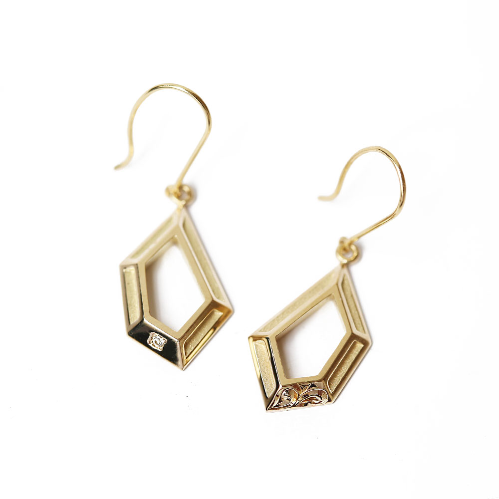 【K14 ハワイアン Kahu(カフ) ピアス】ハワイアンジュエリー Hawaiian jewelry Puaally プアアリ ホヌ K14 14金 プレゼント ギフト メンズ レディース カフ Kahu ハワイアンジュエリーピアス ブランド 記念日 フックピアス|ハワイアンジュエリーPUAALLY