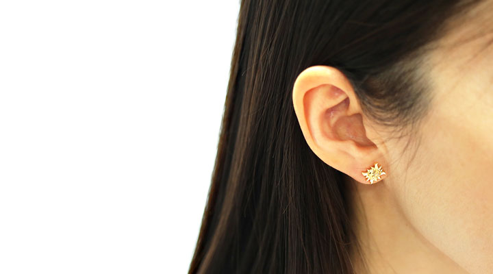 市場 K14 ハワイアンジュエリー ブランド ピアス サン Jewelry メンズ ハワジュ Hawaiian Puaally プアアリ 14金 レディース 太陽
