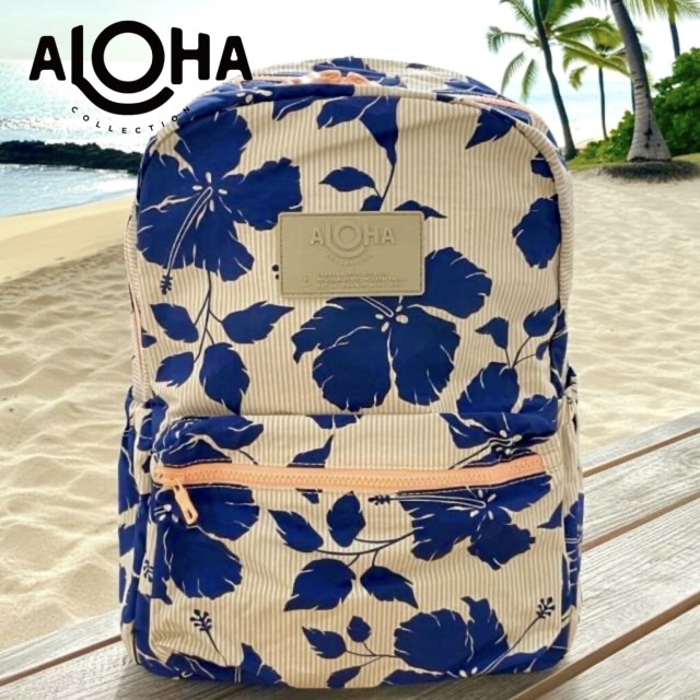 【ALOHA COLLECTION】KEEP IT LIGHT BACKPACK SalinaTinyStripe アロハコレクション ストライプ ベージュ ハイビスカス オレンジ リュックサック リュック 軽量 レディース アウトドア スポーツ お出かけ 旅行 プレゼント 【KOBE三宮 Pua Hawaii】送料無料 mu|Pua Hawaii