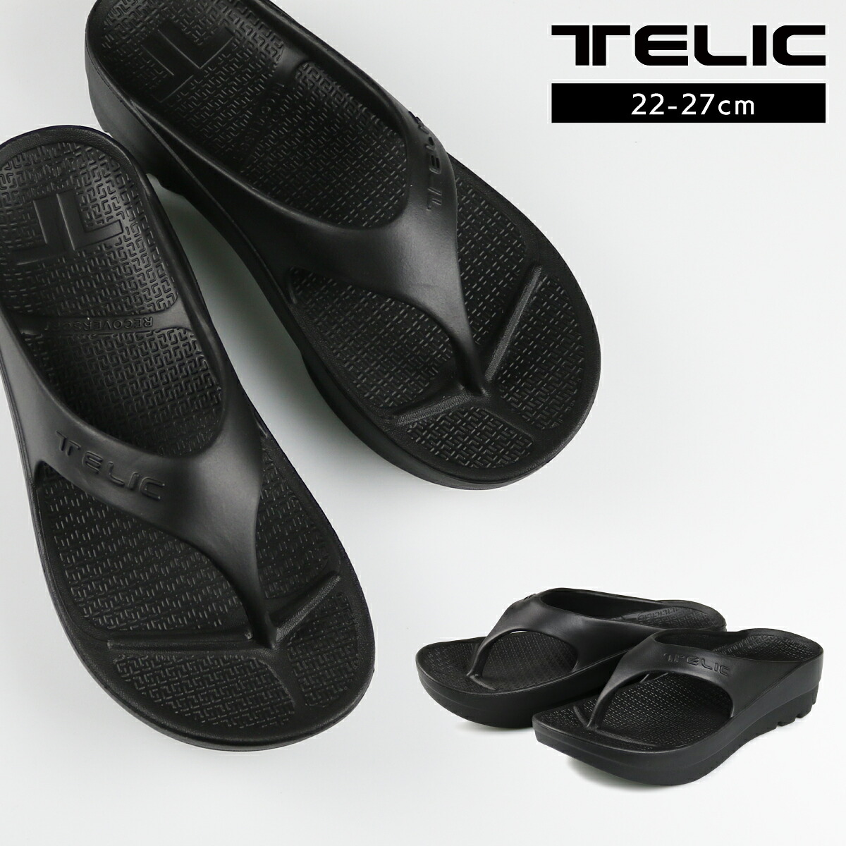 【TELIC】TELIC RECOVERY SANDALS W-FLIPFLOP BLACK テリック リカバリーサンダル ダブルフリップフロップ ブラック W- FLIP FLOP 黒 サンダル スポサン カジュアル スポーティー おしゃれ ファッション ko