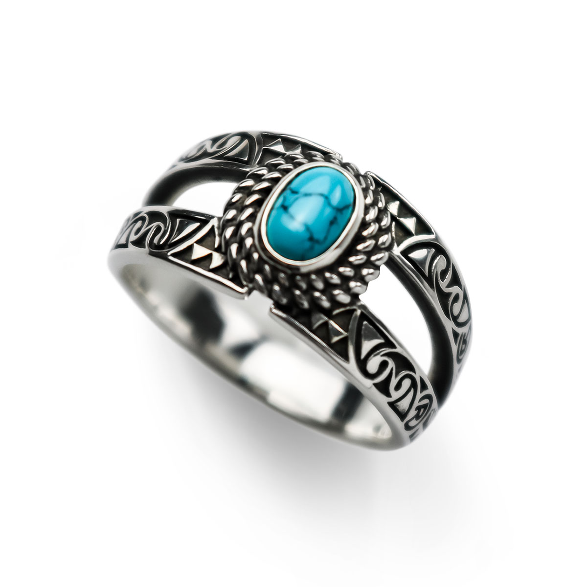 【送料無料】【RealBvoice】WOMEN'S TURQUOISE RING リング 指輪 高純度 シルバー ブルー 日本製 ポリネシアンタトゥー ハワイ RBV Rマーク 女性 レディース アクセサリー ジュエリー プレゼント ギフト ハスラック|Pua Hawaii