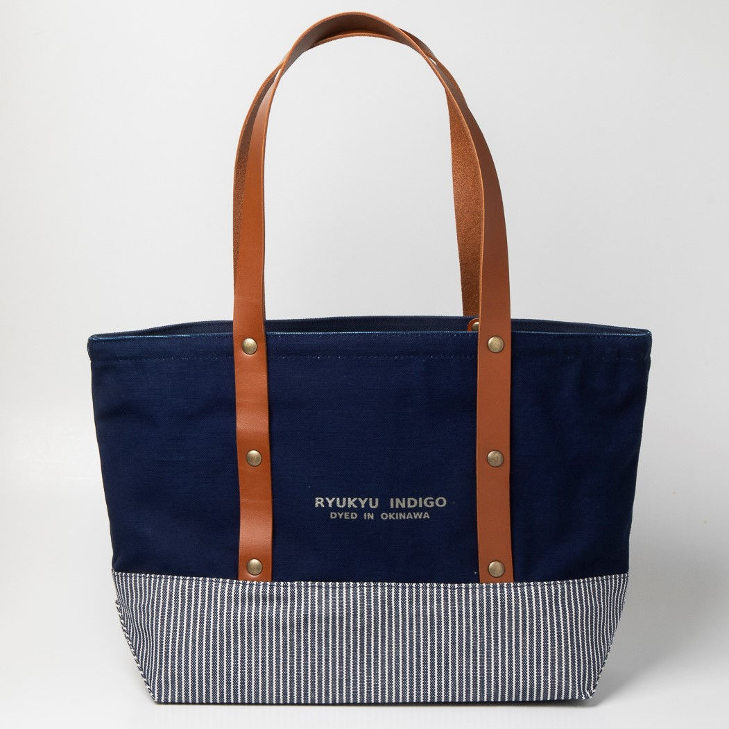 楽天市場】琉球帆布 琉球藍染ツートンバッグ 「沖縄の風」【レザー