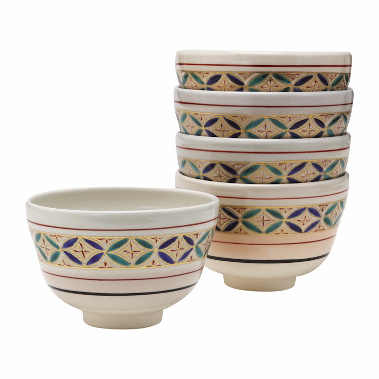 楽天市場】茶道具 抹茶碗 数茶碗 帯七宝 5客 中村与平作 : 茶道具