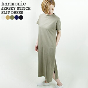 【クーポンで15%OFF】アルモニ/harmonie 30/-天竺フレンチスリーブサイドスリットLONG丈ワンピース オーガニックコットン JERSEY STITCH SLIT DRESS 82030205 レディース【コンビニ受取可能】[15c]【a*】