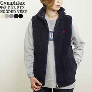 ジムフレックス Gymphlex ボアジップアップフード付きベスト T A BOA ZIP UP HOODED VEST J-0855PL レディース
