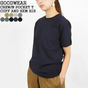グッドウェア/GOODWEAR クルーネック半袖ポケットリブTシャツ ポケットTシャツ ポケT 袖リブ 裾リブ CREW/N S/S POCKET TEE CUFF AND HEM RIB NGT9801P レディース メンズ【1点のみメール便可能】【コンビニ受取可能】【a*】｜ｐｕｂlｉｃ