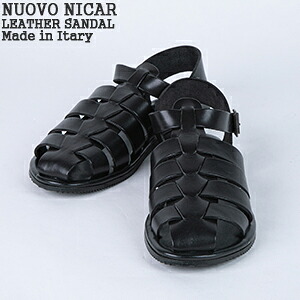 【クーポンで20%OFF】ヌオヴォニカール/Nuovo Nicar レザーサンダル フラットサンダル グルカサンダル ラバーソール イタリア製 LEATHER SANDAL W0487 レディース｜ｐｕｂlｉｃ
