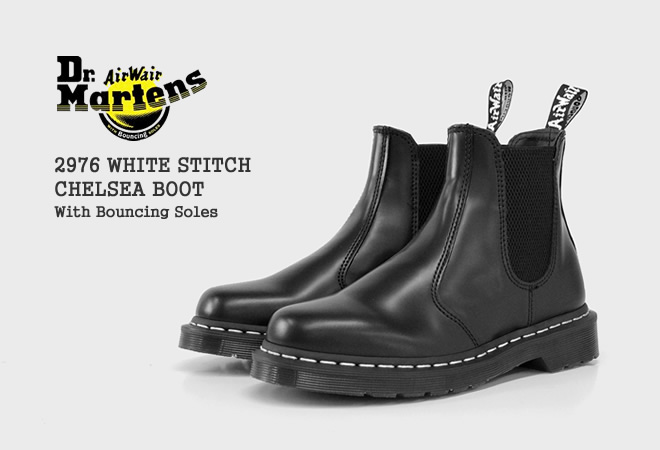 ドクターマーチン/Dr.Martens2976ホワイトステッチスムースレザーチェルシーブーツサイドゴアブーツ2976WHITESTITCH2976WS26257001レディース【コンビニ受取可能】