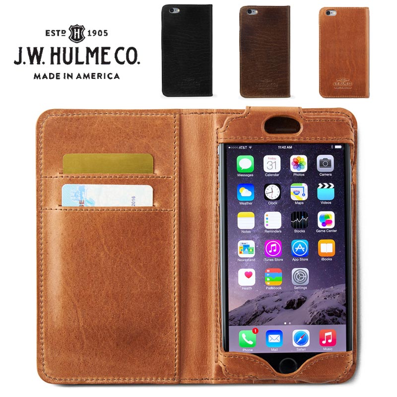 J.W.HULME(ジェイダブルホルム) アメリカ製 レザー iPhone6 Plusケース 手帳型 本革iPhone6+カバー 618|uni-tees コマンドセーター専門店