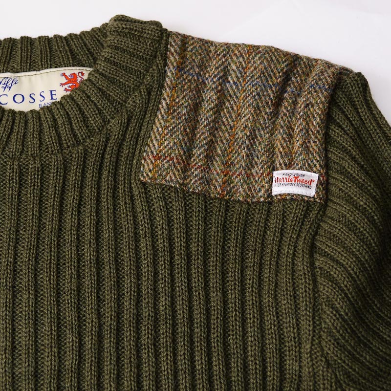 Harris Tweed/ハリスツイード イギリス製セーター［14135］ NATO軍タイプ クルーネックコマンドセーター[MADE IN BRITAIN] ミリタリーセーター アウトドア セーター ウール セーター