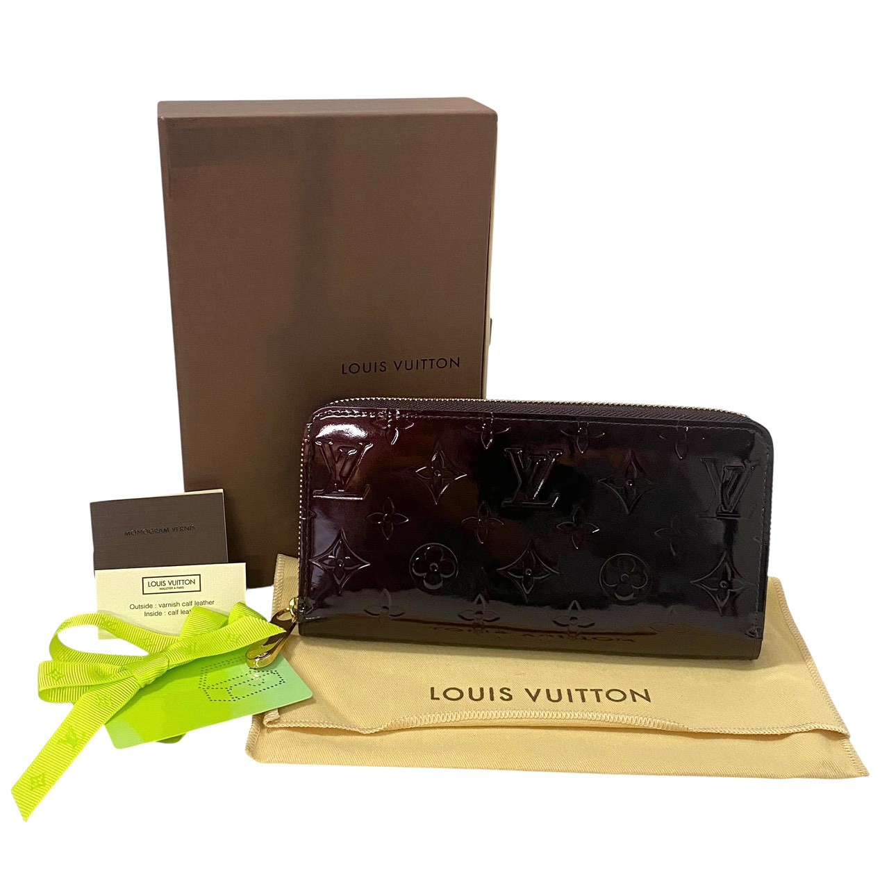 【中古】LOUIS VUITTON ルイ ヴィトン ジッピーウォレット モノグラム ヴェルニ アマラント M93522 ラウンドチャック 長札入れ ロングウォレット