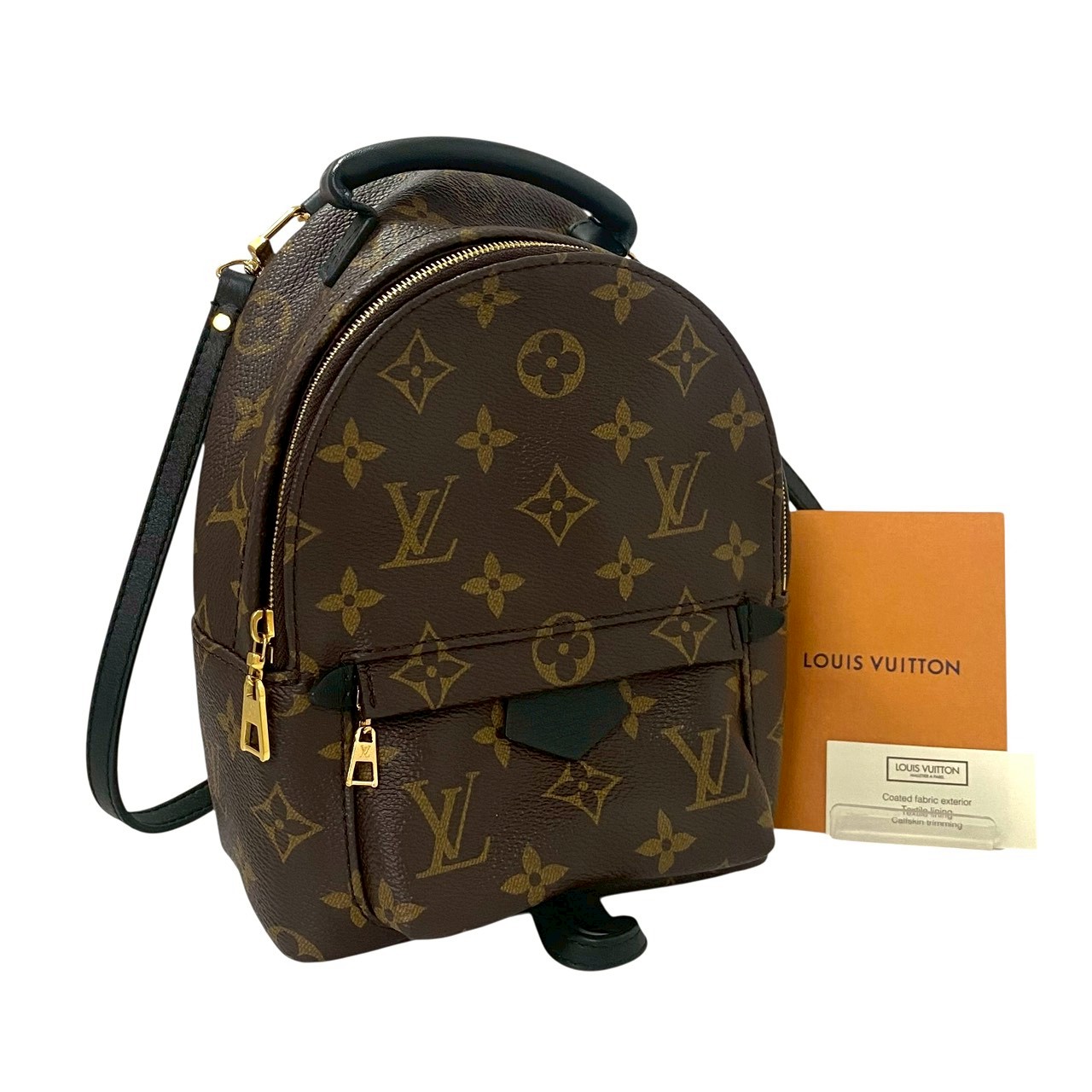 【中古】LOUIS VUITTON ルイ ヴィトン パームスプリングス うしろ側風呂敷き包み MINI ミニ モノグラム M44873 背嚢 赤銅色 茶