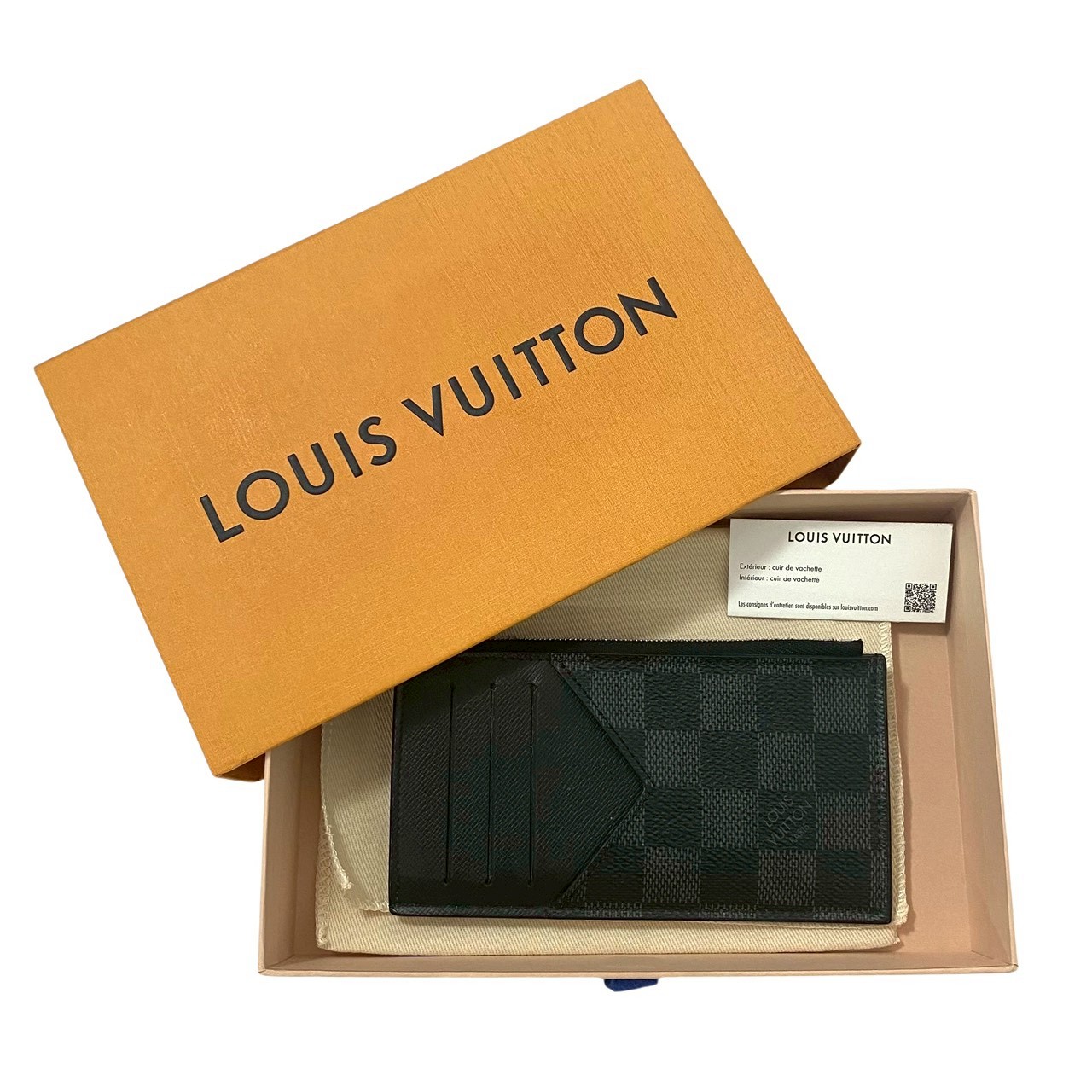 LOUIS VUITTON ルイ ヴィトン 鋳貨歌留多 保持者 ダミエ グラフィット N64038 コインケース 釣り銭入れ 金入れ コンパクトウォレット 歌留多容れもの 黒いこと 黒 薄墨色