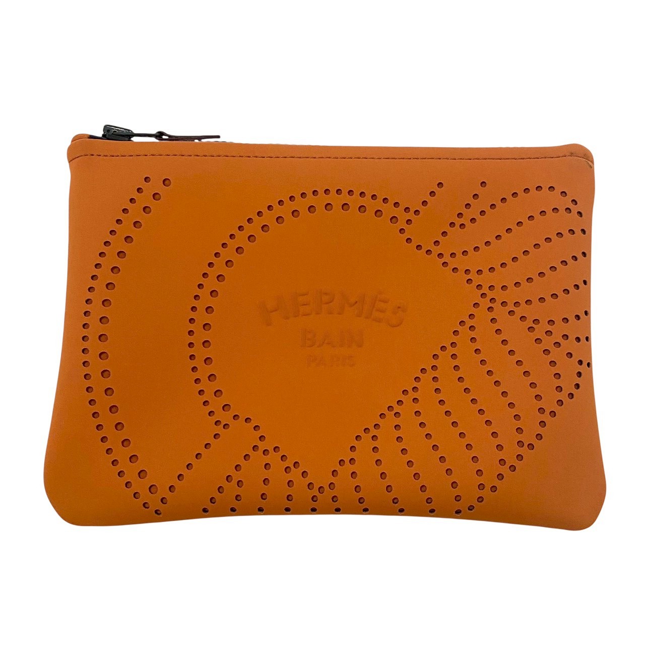 【中古】HERMES エルメス ネオヴァンPM カノエH オレンジ色 車寄せ ポリアミド エラスタン 小入れもの メイク かざり付ける コスメポーチ