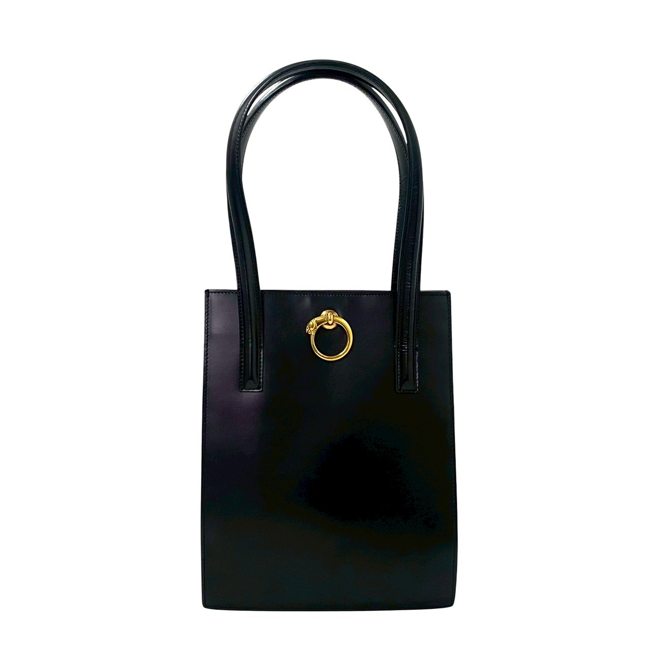 【中古】Cartier カルティエ パンテール トートバッグ レザー ブラック 黒｜Lapucelle ChouChou