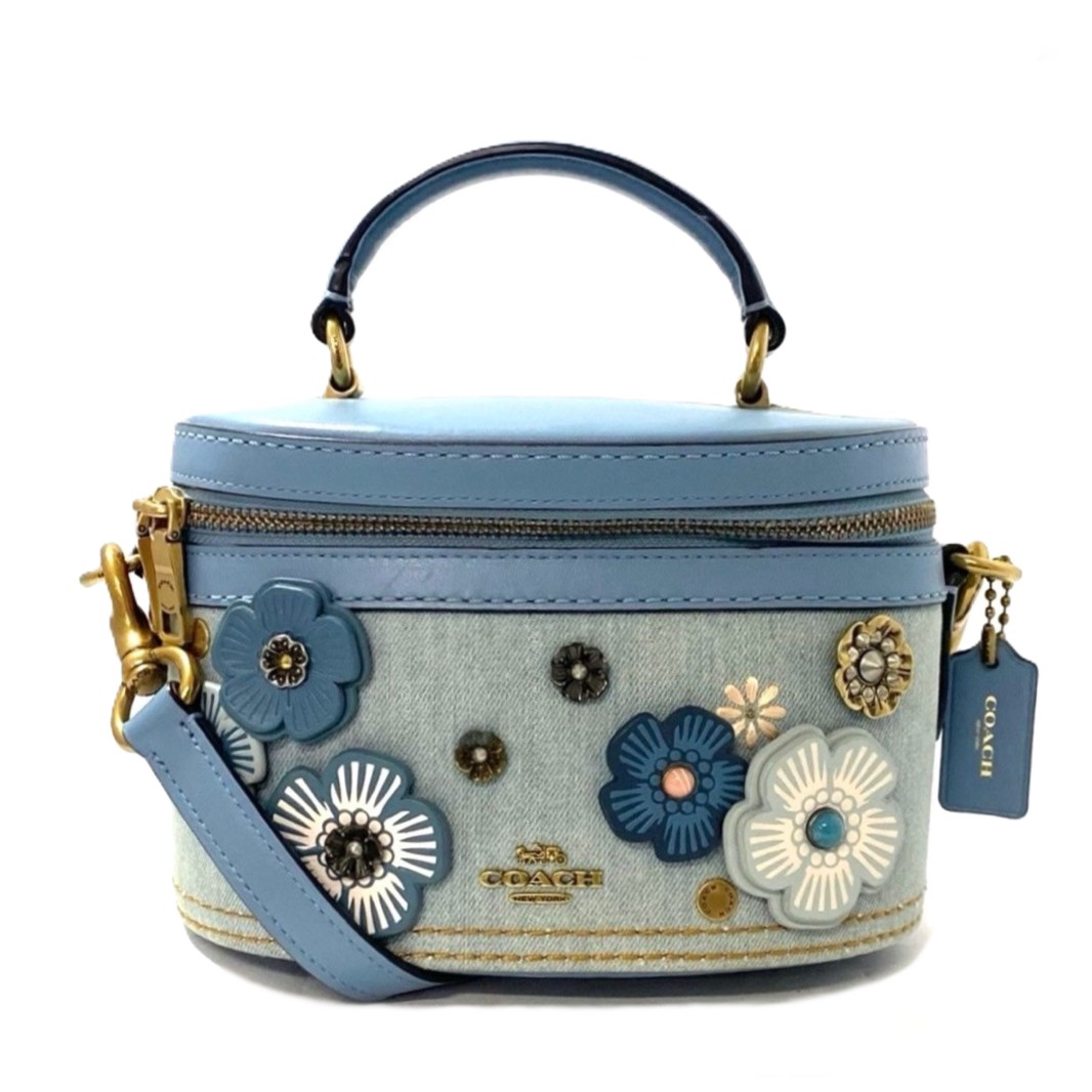 【中古】COACH コーチ職 ヘイデン トレイル 紅茶サクラ色 2WAY御徒面子 53740 なめし革 ジーンズ ショルダーバッグ ハンドバック バニティ 御花 花