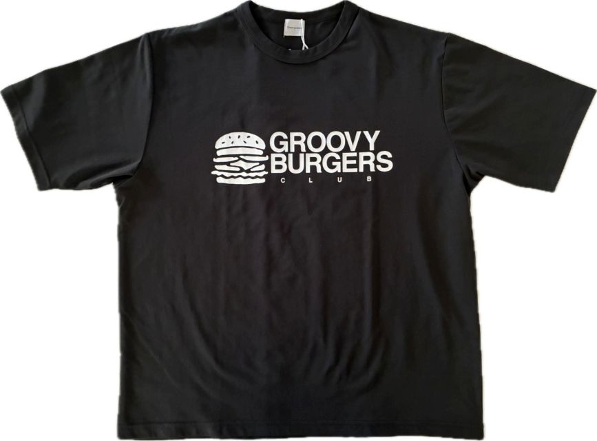 ◆グルービーカラーズ GROOVY COLORS 2026ss 42620414◆PTT テンジク GROOVY BURGERS TEE（黒いこと）【MS:163-170糎 MM:170-178糎】 ジュニアサイズレディースサイズ 成年者大きさ