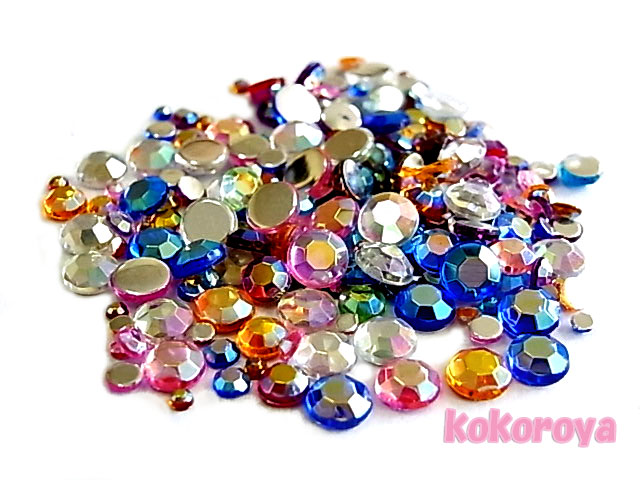 アクリル製ラインストーンオーロラMix10g☆メール便OK☆