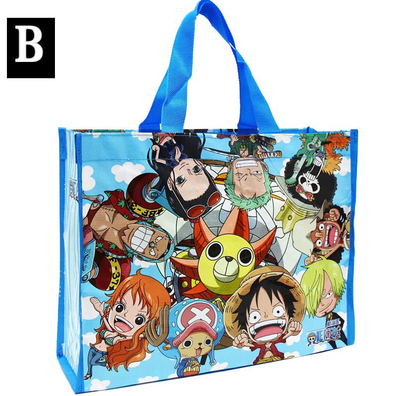 楽天市場 対応 アニメ ワンピース One Piece のレッスンバック トートバッグ横型 サイズが横にすっぽり入るバック ルフィたちが かっこいいデザイン B Puick