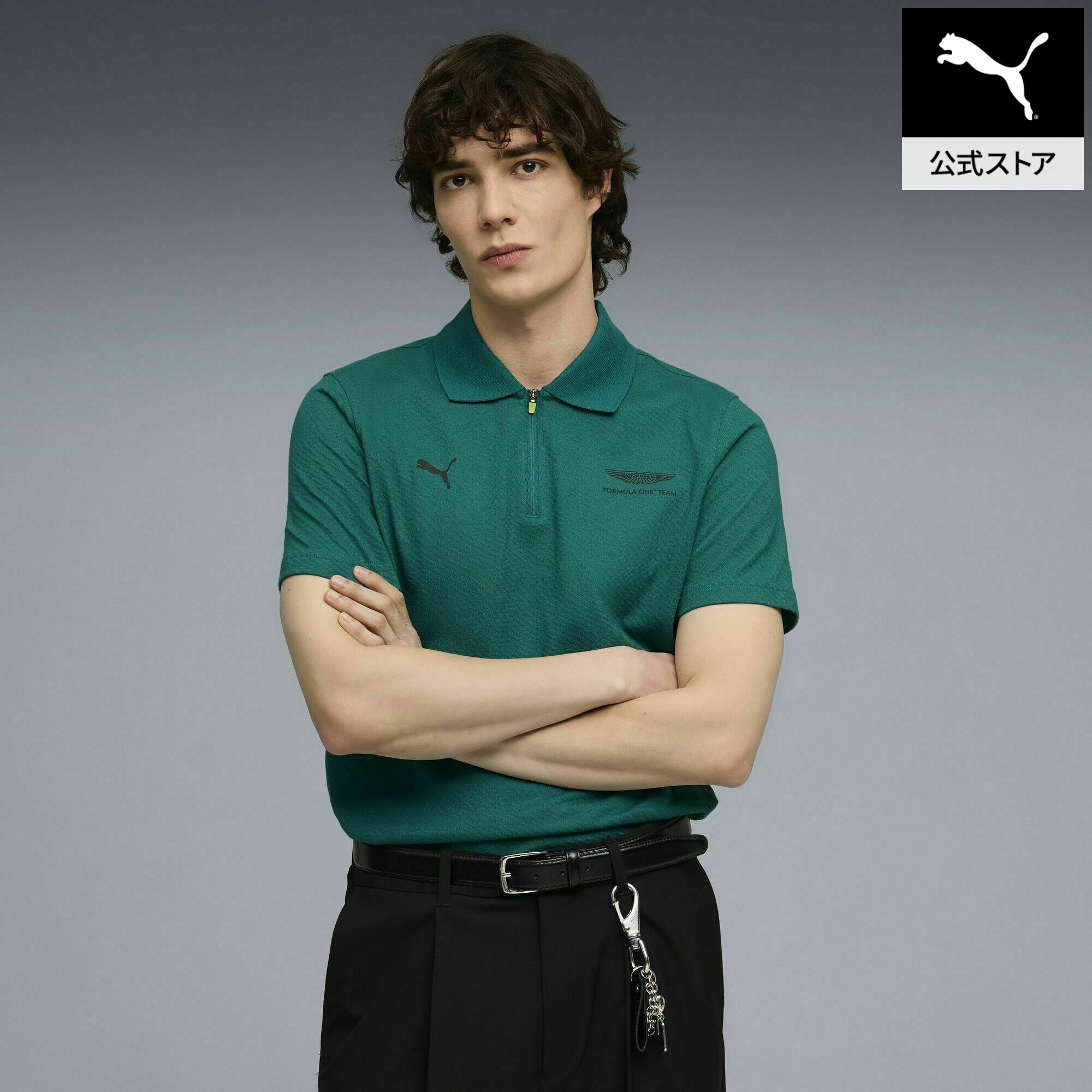 『ポイント10倍 4/4 0:00～4/10 01:59』【公式】 PUMA プーマ メンズ PUMA x アストン マーティン アラムコ F1 チーム ジャカード 半袖 ポロシャツ AMF1 Jacquard Polo (Regular) メンズ