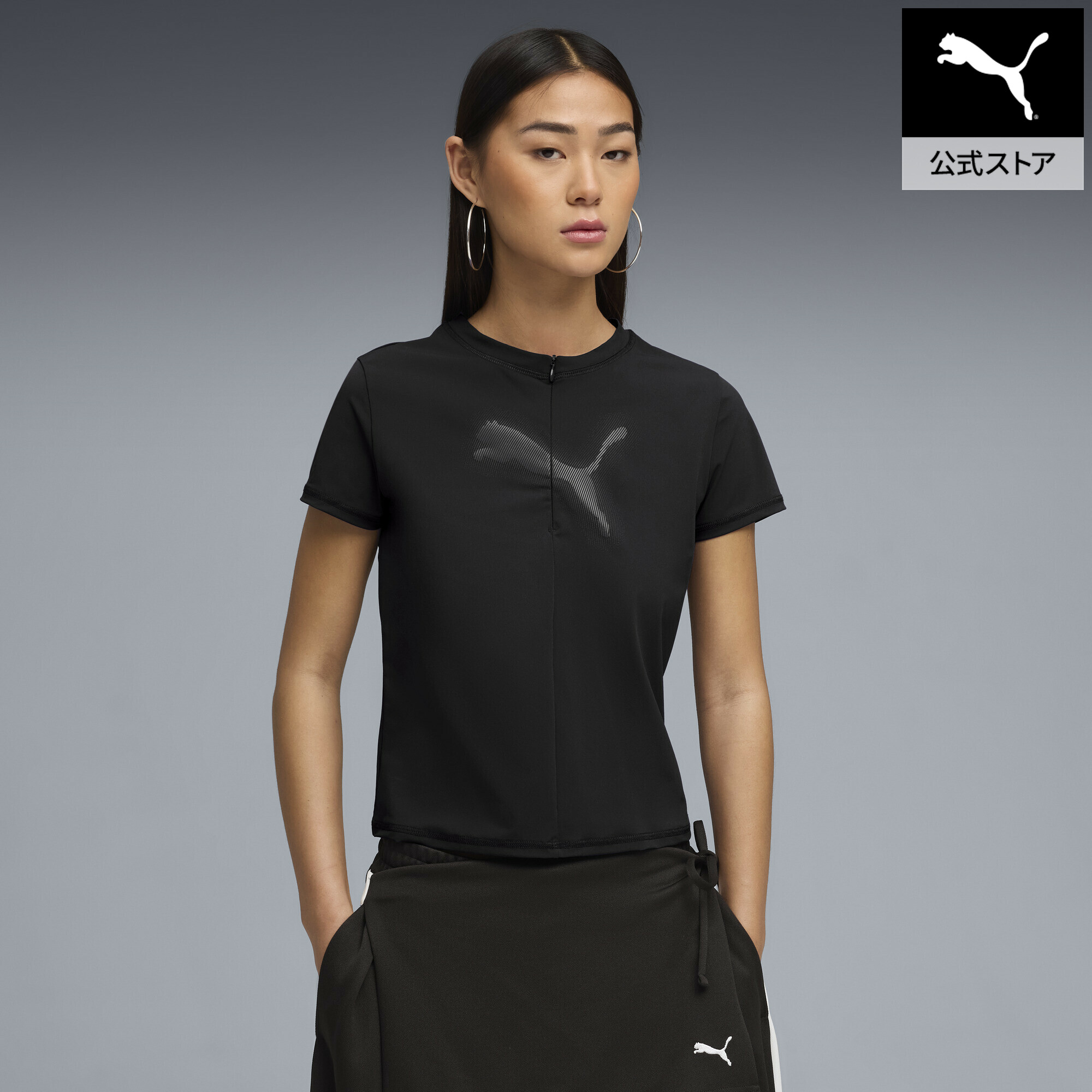 『ポイント20倍 4/20 0:00～4/21 01:59』【公式】 PUMA プーマ ウィメンズ DARE TO スリム ハーフジップ ラップ ニット グラフィック 半袖 Tシャツ DARE TO Slim Graphic Tee レディース