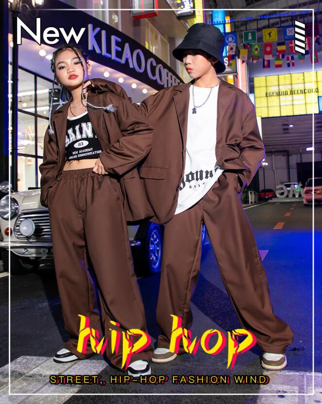 キッズ子供服~ジュニア ジャズダンス衣裳 ダンスウェア ヒップホップ 女の子 男の子 大人 男女兼用 hip-hop jazz チアガール 上下セットアップ ジャケット パンツ 2点セット ストリートダンス モデルショー ステージ舞台演出服団体服 カジュアルウェア 120~180cm