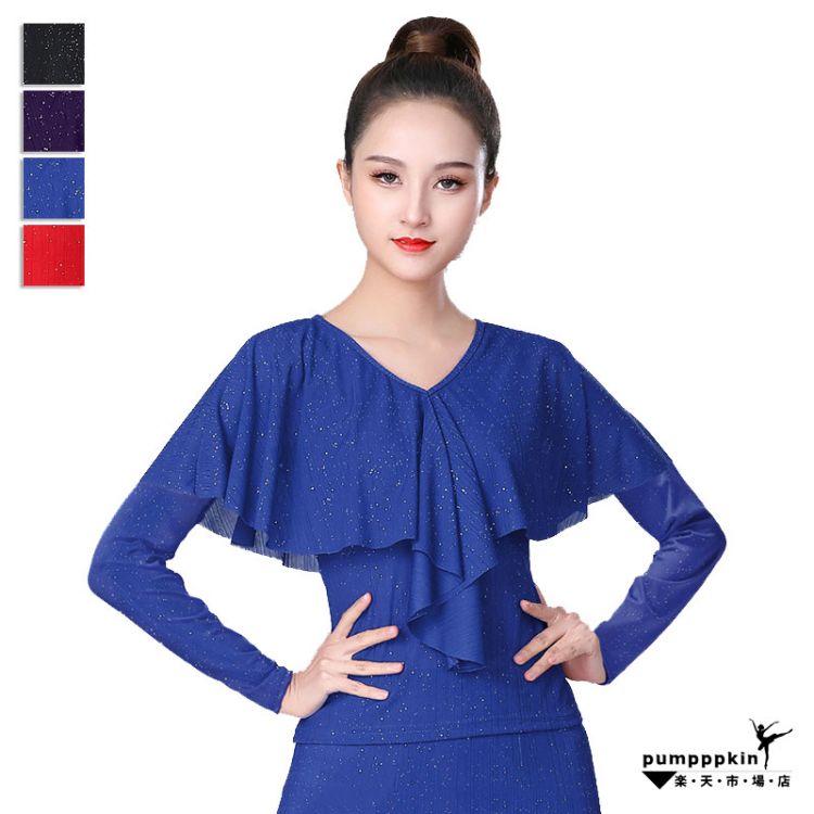 楽天市場】社交ダンス トップス 長袖 半袖 フリル Tシャツ ブラウス