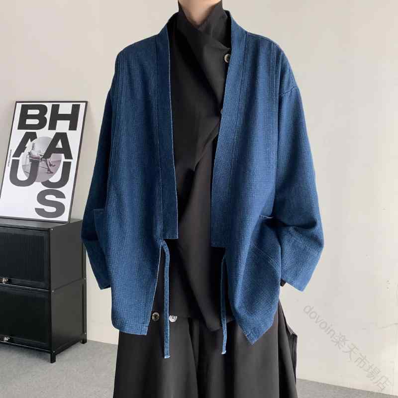 羽織 り メンズ レトロ ジーンズ 衣嚢 シュロの葉 御召しもの 綿 綿織物 長袖 烏兎 アウトドア 座標 トップス 分かりやすい