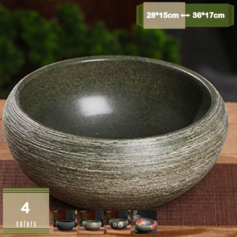 プランタ 睡蓮鉢 背 の 高い 植木鉢 陶器鉢 深鉢 穴無し 植物 用 プラントポット 金魚鉢 アンティーク 水耕栽培 プランター｜プライム雑貨