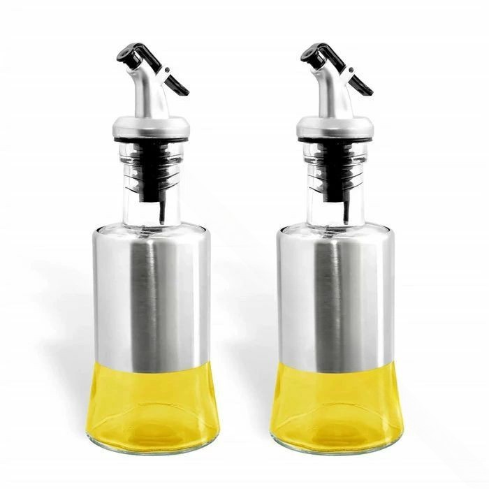 オイルボトル 200ML ガラス オイルポット 油容器 調味料 容器 耐熱ガラス オイル差し 醤油ボトル 酢ボトル ドレッシングボトル 家庭キッチン用 2本セット｜プライム雑貨