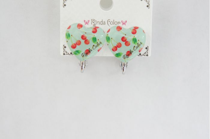 楽天市場 Ceチェリーハート Gr イヤリング クリップタイプ かわいい おしゃれ チェリー ハート さくらんぼ イヤリング クリップ式 シリコン付き オシャレ総合研究所