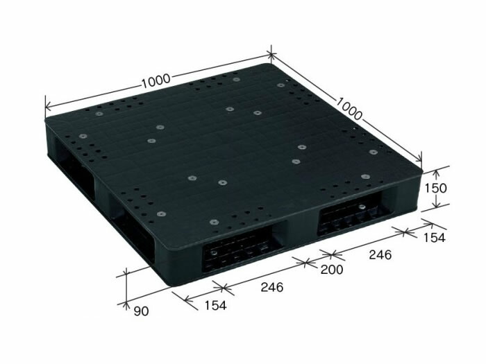 岐阜プラスチック工業 JCK-R4・100100 [22kg/再生PP] ( risu リス プラスチックパレット リサイクルパレット 樹脂パレット 小型パレット JCKパレット SDGs 輸出 梱包 物流機器 搬送機器 100×100) 576749