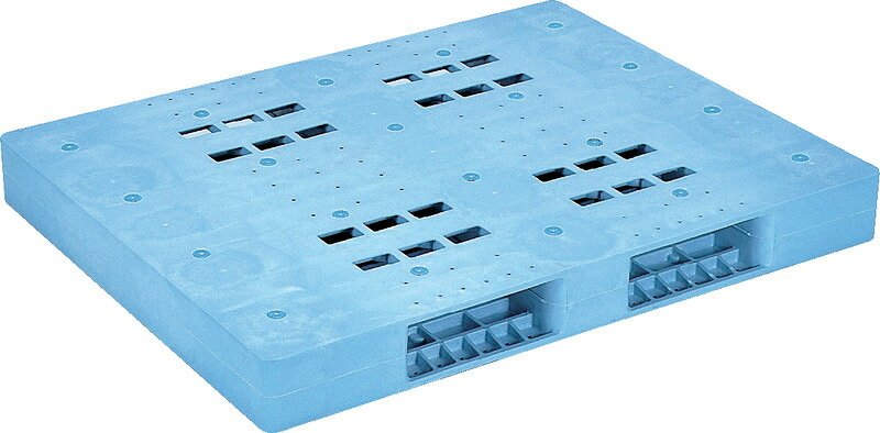 三甲 サンコー R-1114F [32.6kg/低発泡PE] ( プラスチックパレット 樹脂パレット Rタイプ両面使用型 二方向差 輸出 梱包 物流機器 搬送機器 14&times;11 ) 81630701｜プラ生活