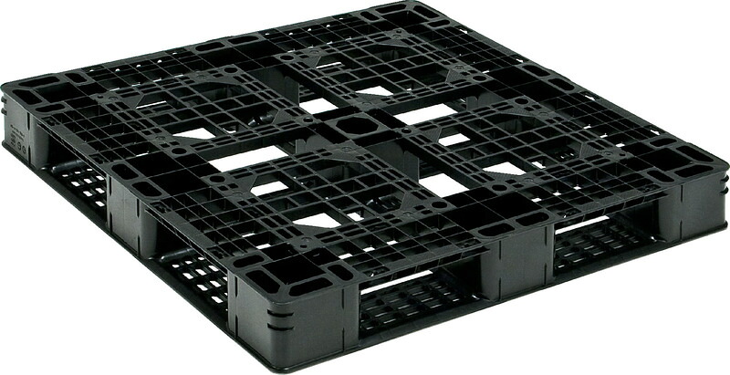 三甲 サンコー D4-1111-8 [8kg]再生ブラック/リサイクルPP ( プラスチックパレット 樹脂パレット Dタイプ片面使用型 四方向差 輸出 梱包 物流機器 搬送機器 SDGs 11&times;11 ) 812202｜プラ生活 8,384円