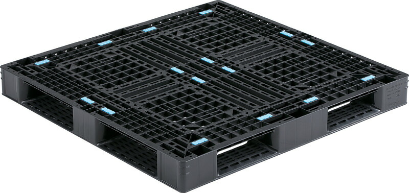 三甲 サンコー D4-112116-2 [10.5kg]ライトブルー/PP | 再生ブラック/リサイクルPP ( プラスチックパレット 樹脂パレット Dタイプ片面使用型 四方向差 輸出 梱包 物流機器 搬送機器 SDGs 11.6&times;11.2 ) 813058｜プラ生活