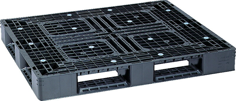 三甲 サンコー D4-1113-3 [13.1kg]再生ブラック/リサイクルPP ( プラスチックパレット 樹脂パレット Dタイプ片面使用型 四方向差 輸出 梱包 物流機器 搬送機器 SDGs 13&times;11 ) 814306｜プラ生活
