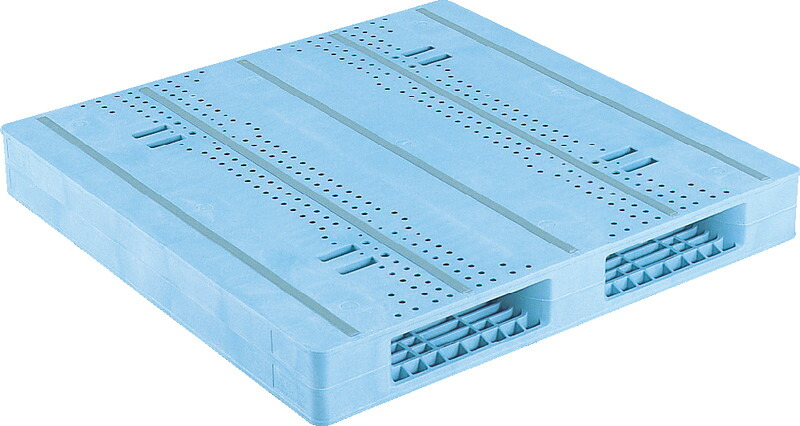 三甲 サンコー R2-1111F-6 [28.7kg/低発泡PP] ( プラスチックパレット 樹脂パレット Rタイプ両面使用型 二方向差 輸出 梱包 物流機器 搬送機器 11×11 ) 81213801