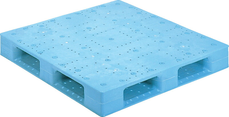 三甲 サンコー D4-1111F-2 [34.5kg/低発泡PP] ( プラスチックパレット 樹脂パレット 一斗缶用パレット Dタイプ片面使用型 四方向差 輸出 梱包 物流機器 搬送機器 11&times;11 ) 81215801｜プラ生活